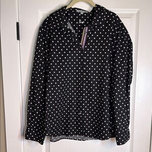 Black Polka Dot Women's Top